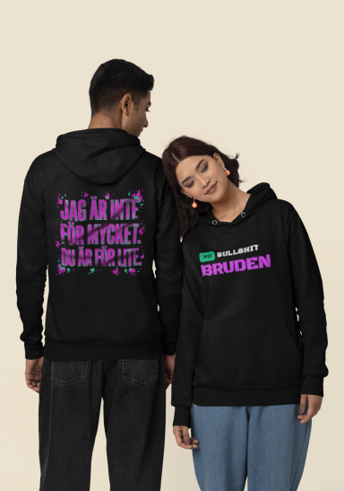 Svart hoodie med tryck 